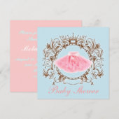 Princess Pink tutu Girl Baby shower Invitation (Devant / Derrière)