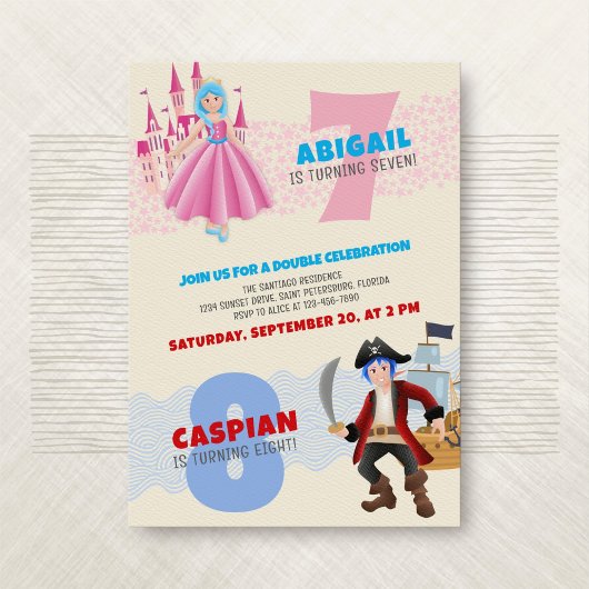 Princess Pirate Joint Invitation Anniversaire
