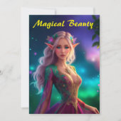 Princess pixie fee kleurrijke magenta gloed  bedankkaart (Voorkant)