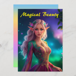 Princess pixie fee kleurrijke magenta gloed  bedankkaart