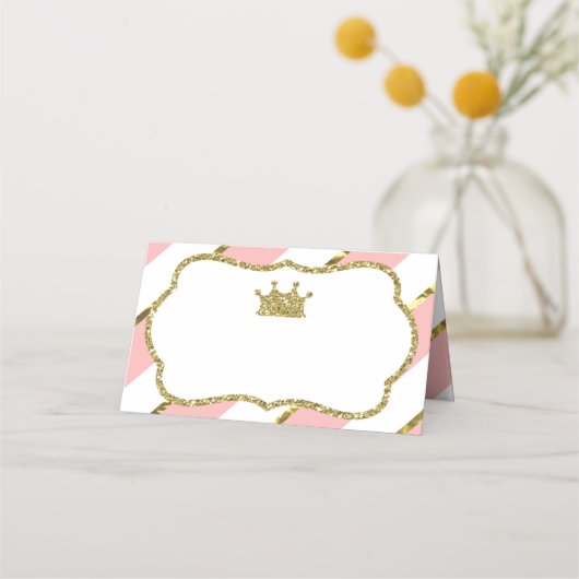 Princess Place Cards, Eten Kaarten, Faux Gold (Voorkant)