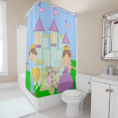 Princess, Prince, Draak, Castle Fairytale Douchegordijn (In situ)
