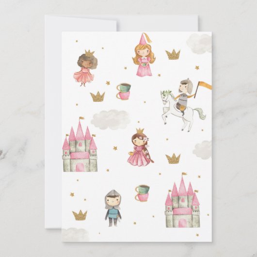 Princess Prince & Knight Tea Party Invitation d'an (Dos)