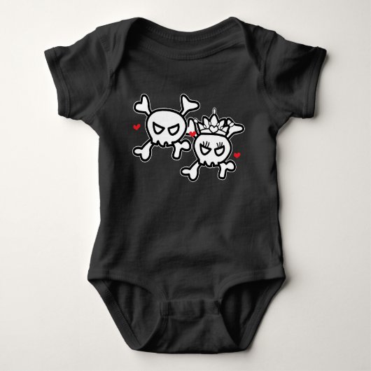Princess & Prince Skull & Cross-Botten Romper (Voorkant)