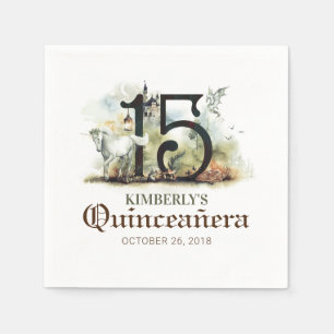 Princess Quinceanera Birthday Servet