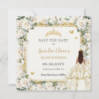 Princess Quinceañera Champagne Ivoor Rozen Jurk