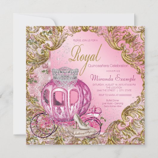 Princess Quinceañera Kaart (Voorkant)