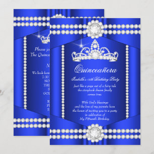 Princess Quinceanera Royal Blue Diamond Tiara Kaart