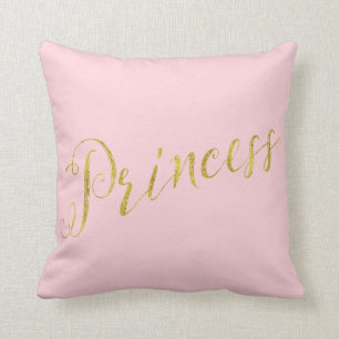 Princess Quote Faux Gold Foil Glitter Background Kussen