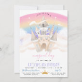 Princess Rainbow Birthday Uitnodiging (Voorkant)