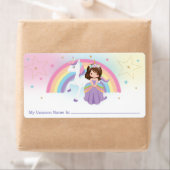 Princess Rainbow Unicorn My Unicorn Name Stickers (En situation)