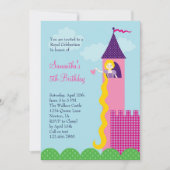 Princess Rapunzel Birthday Party Invitation Kaart (Voorkant)