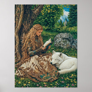 Princess Reading beroemd gemaakt door The Wolf Pet Poster