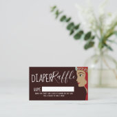 Princess Red Baby shower Diaper Raffle Ticket Informatiekaartje (Staand voorkant)