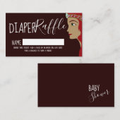Princess Red Baby shower Diaper Raffle Ticket Informatiekaartje (Voorkant / Achterkant)