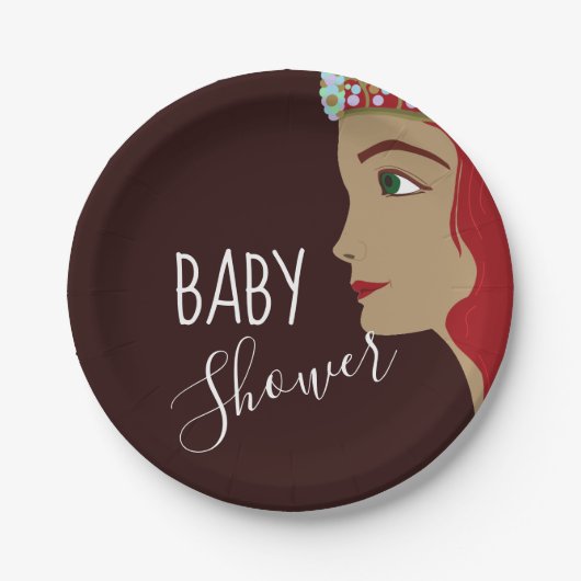 Princess Red Baby shower Papieren Bordje (Voorkant)