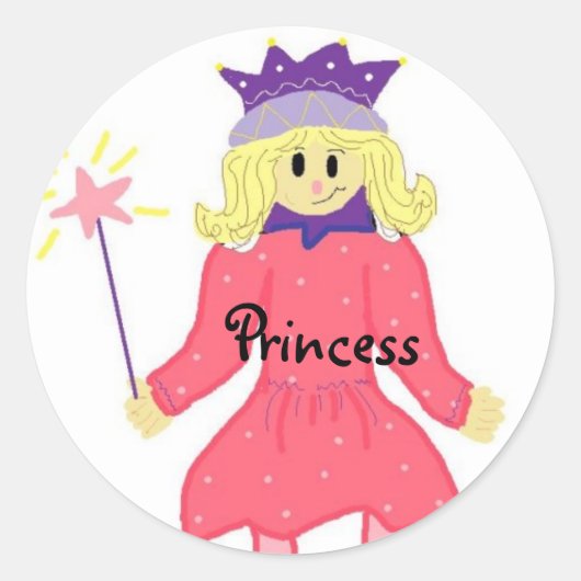 Princess Ronde Sticker (Voorkant)