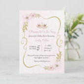 Princess roos gouden baby shower uitnodiging (Staand voorkant)