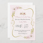 Princess roos gouden baby shower uitnodiging (Voorkant / Achterkant)