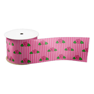 Princess Rosebud Stripes 3-SATIN RIBBON SPOOL Lint