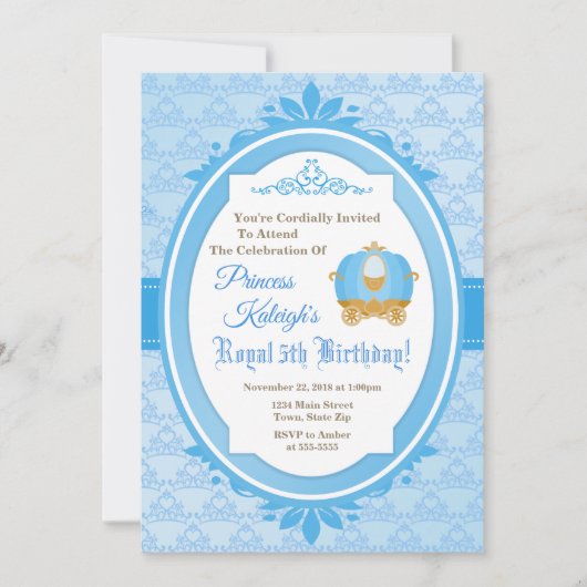 Princess Royal Ball Anniversaire Invitation Carria (Devant)