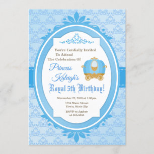 Princess Royal Ball Birthday Invitation Carriage Kaart