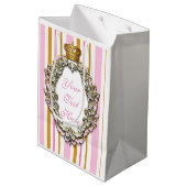 Princess Royal Crown Roze & Goud Gepersonaliseerde Medium Cadeauzakje (Achterkant Gekanteld)