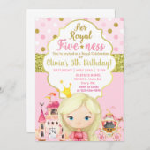 Princess Royal fileffer girl-uitnodiging. Kaart (Voorkant / Achterkant)