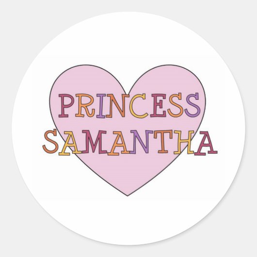 Princess Samantha Ronde Sticker (Voorkant)