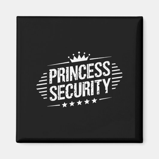 Princess Security Boys Broer Retro Verjaardag Papa Magneet (Voorkant)
