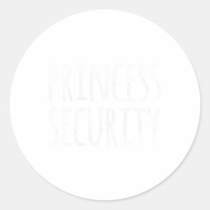 Princess Security Halloween Costume Dad Mannen Mat Ronde Sticker