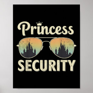 Princess Security Protection Retro Castle Matching Poster
