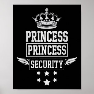 Princess Security Retro Verjaardag Papa Mama Jonge Poster