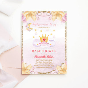 Princess Shoes en Crown Baby shower Invitation