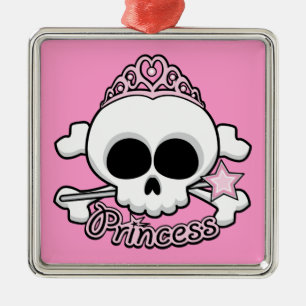 Princess Skull Metalen Ornament