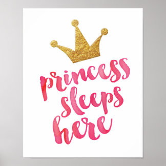 Princess slaapt hier kinder poster