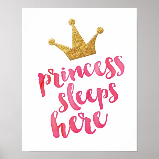 Princess slaapt hier kinder poster (Voorkant)