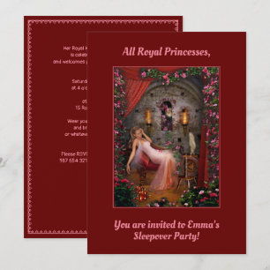 Princess Sleepover Party Invitation Kaart