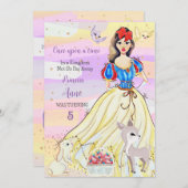 Princess Snowy Birthday Uitnodiging (Voorkant / Achterkant)