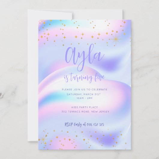 Princess Sparkles 5e Invitation anniversaire (Devant)