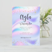 Princess Sparkles 5th Birthday Invitation Kaart (Staand voorkant)