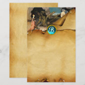 PRINCESS ST.GEORGE AND DRAGON, Parchment Monogram Briefpapier (Voorkant / Achterkant)