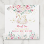 Princess Swan Baby shower Dank u Bedankjes Labels (Voorkant)
