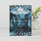 Princess Sweet 16 Bling Party Invitation (Debout devant)