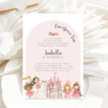 Princess Tea Party Invitation Anniversaire<br><div class="desc">Adorable princesse 'Par-tea' Invitation d'anniversaire pour vous princesse! Un design minimaliste doux qui comprend une arche rose, princesses, château, tasses à thé et couronnes. Tout le texte peut être customisé sauf "Une fois", alors faites-le vous-même. Parfait pour une fête royale de thé pour filles 1er anniversaire, 2e anniversaire, 3e anniversaire,...</div>