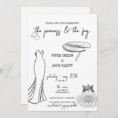 Princess & The Frog - B&W - Invitation de douche C (Devant / Derrière)