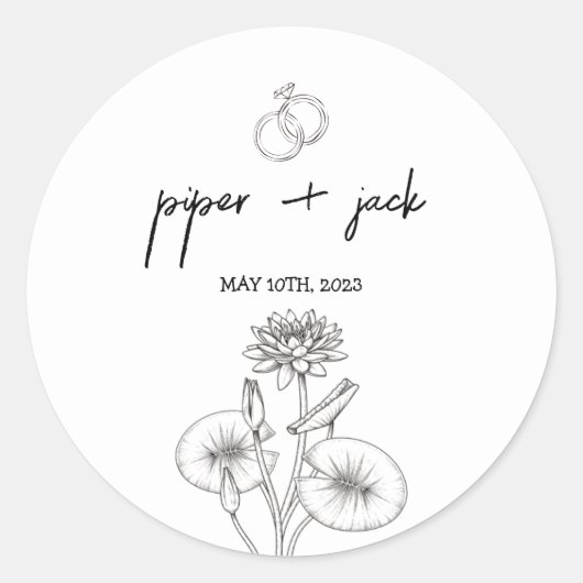 Princess + The Frog - B&W - Shower Favor Sticker (Voorkant)