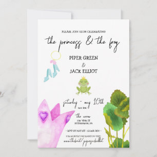 Princess & The Frog-Color-Couples Shower Invite Kaart