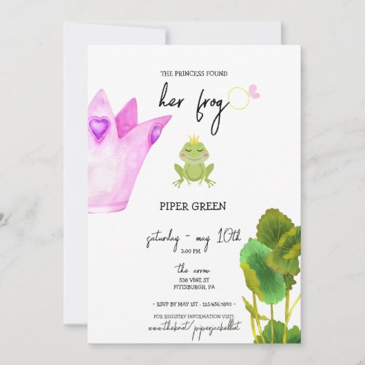 Princess & The Frog - Couleur - Invitation Fête de (Devant)