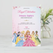 Princess-themed birthday invitation in pink colour (Debout devant)